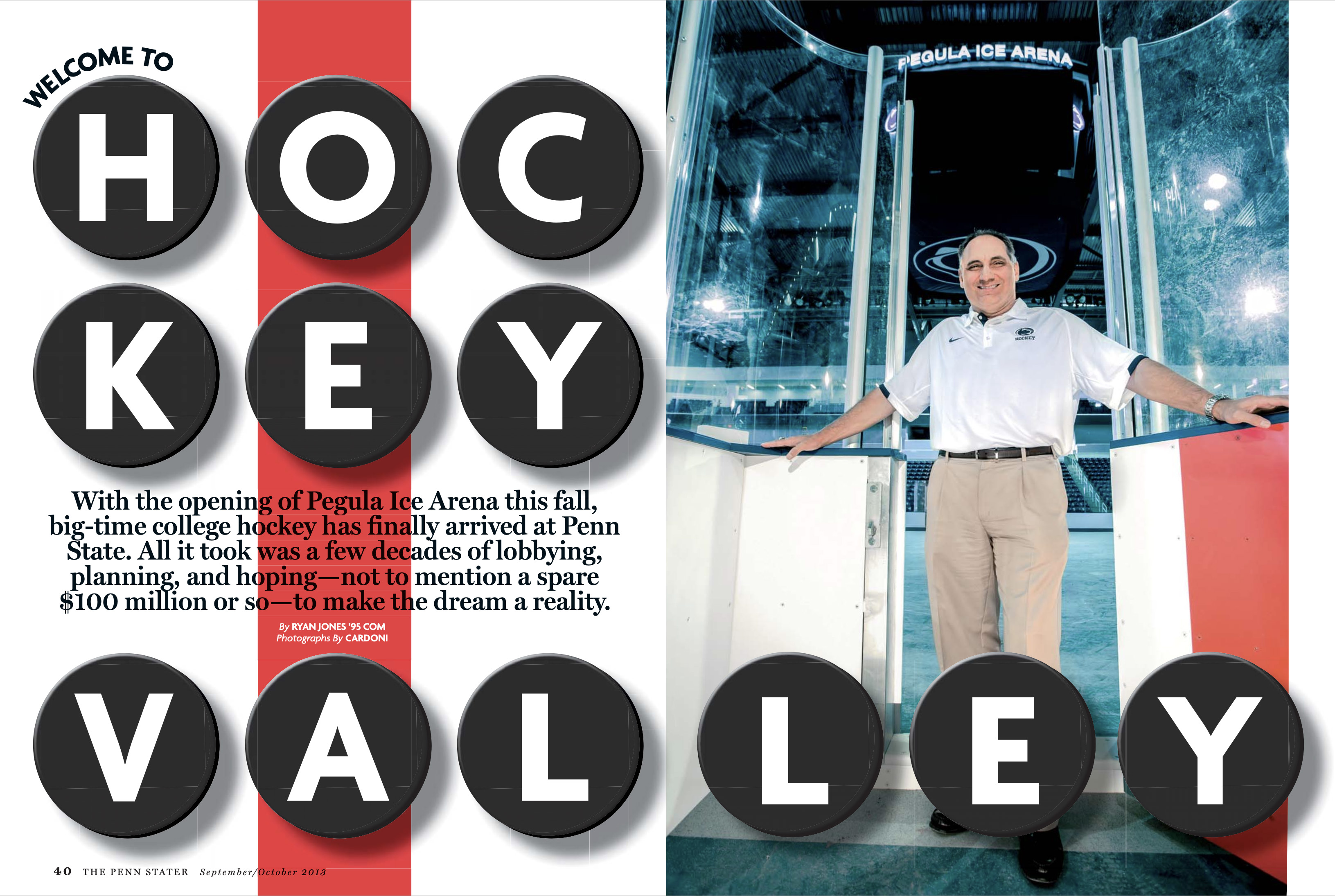 two-page spread of Hockey Valley feature from so13