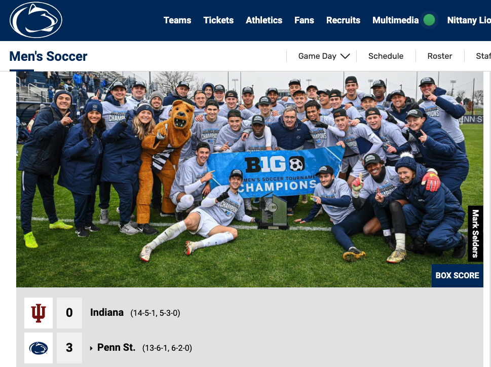 Penn State men's soccer wins Big Ten title
