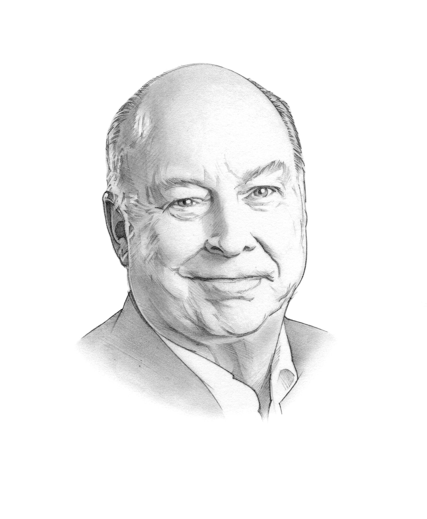 head shot pencil illustration of Sheetz by Randy Glass