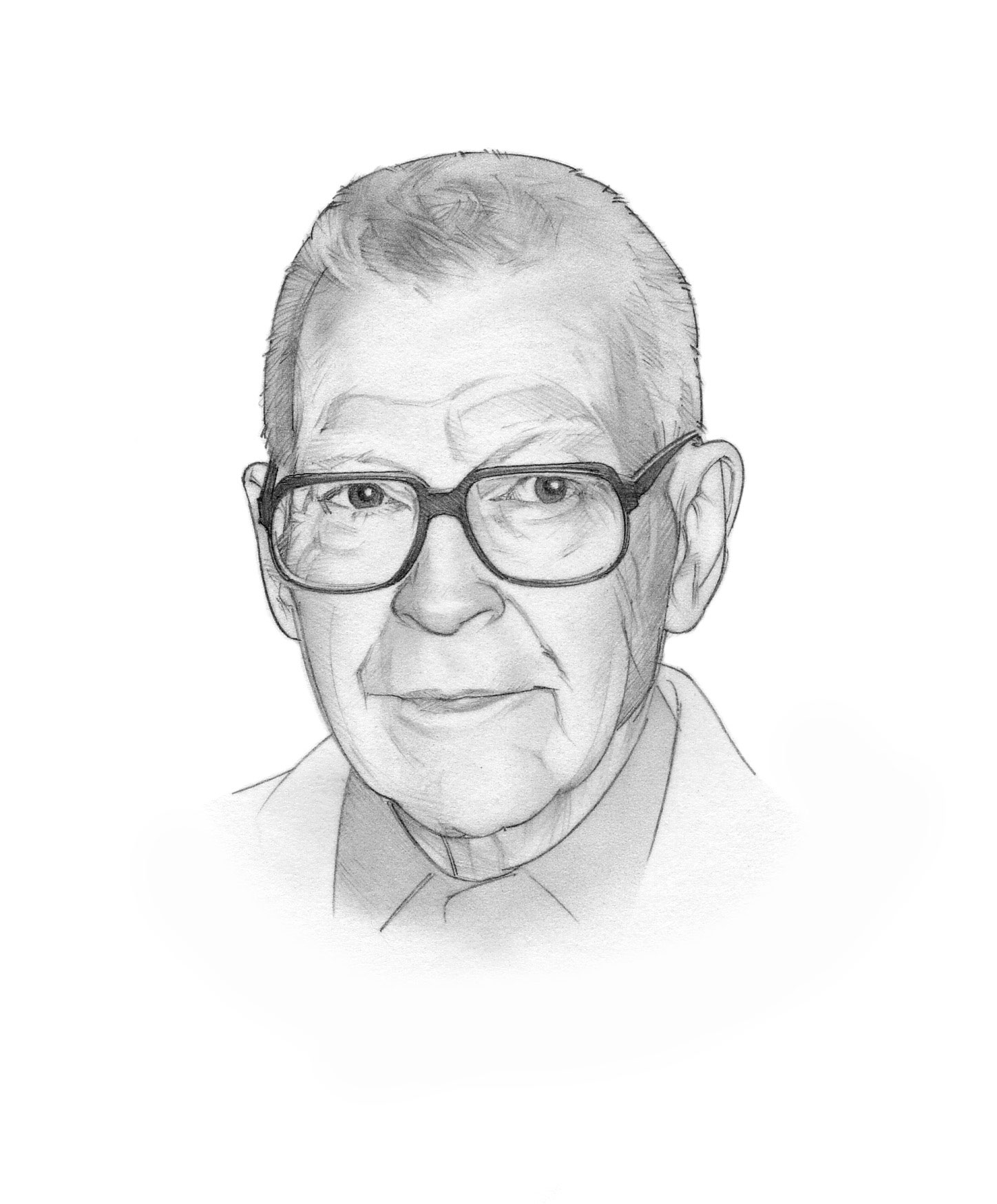 head shot pencil drawing of Charles Smith by Randy Glass