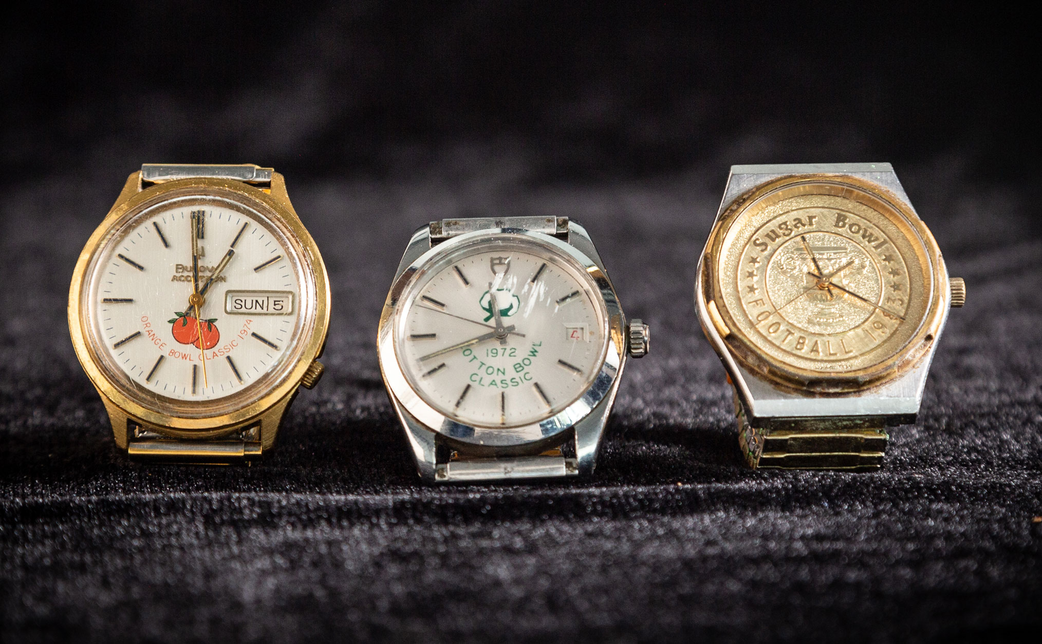 photo of three commemorative watches owned by Caldwell by Nick Sloff '92 A&A