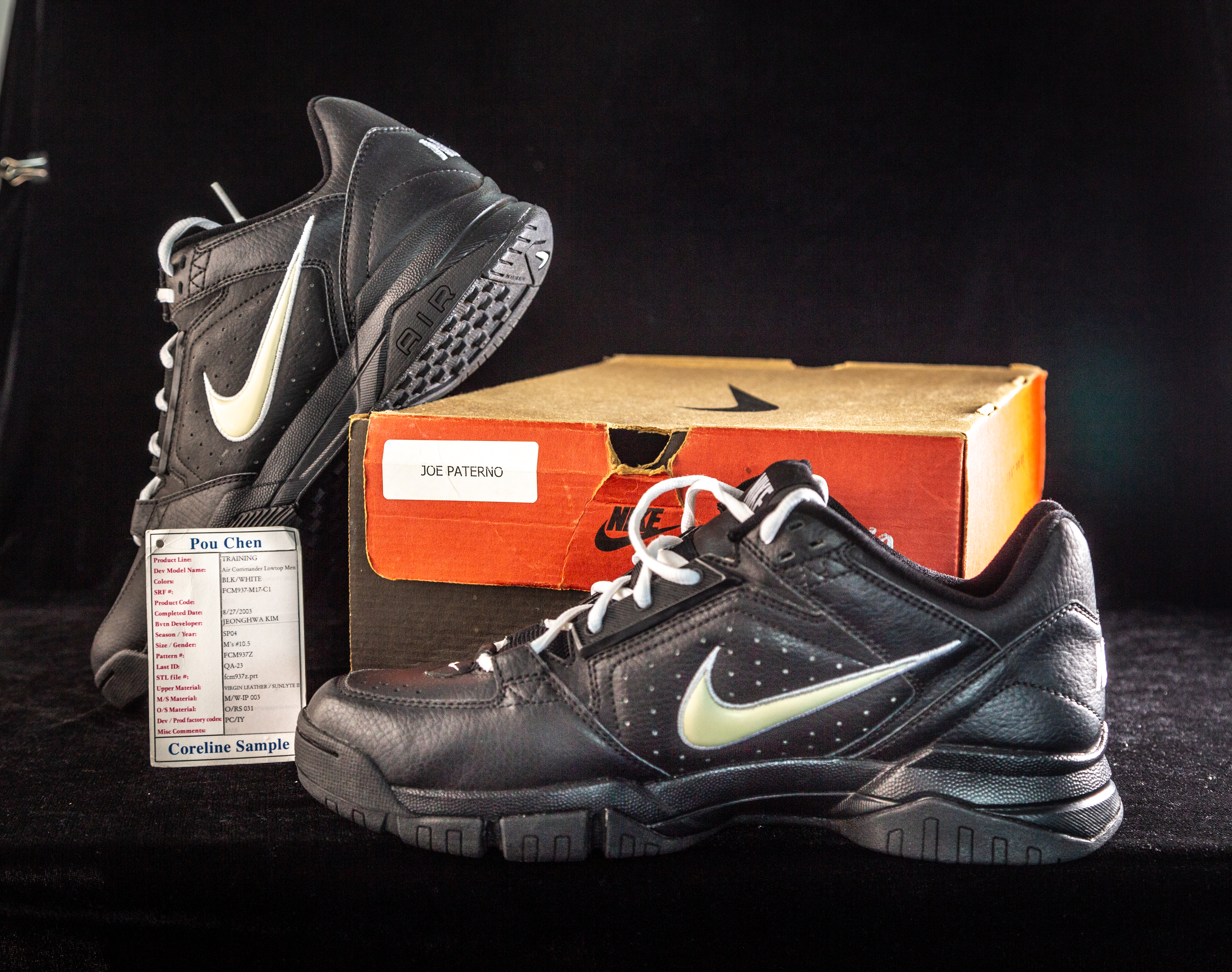 photo of Paterno's last pair of custom Nikes by Nick Sloff '92 A&A