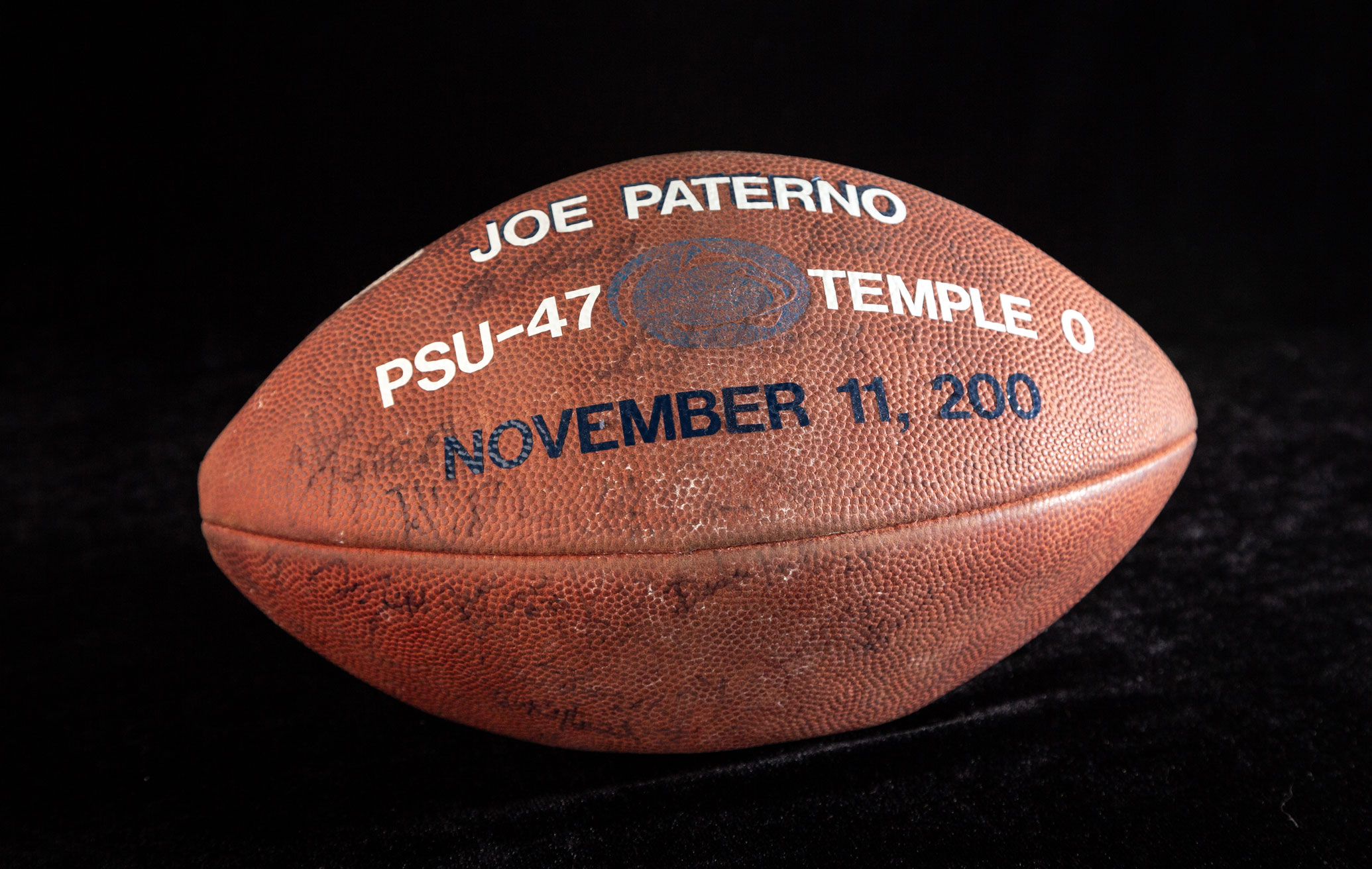 game ball for Paterno, photo by Nick Sloff '92 A&A