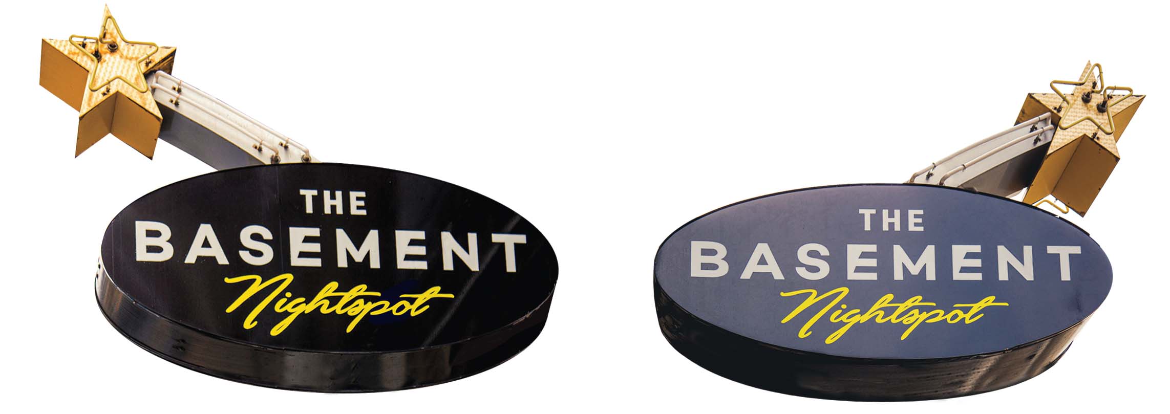 the basement signage