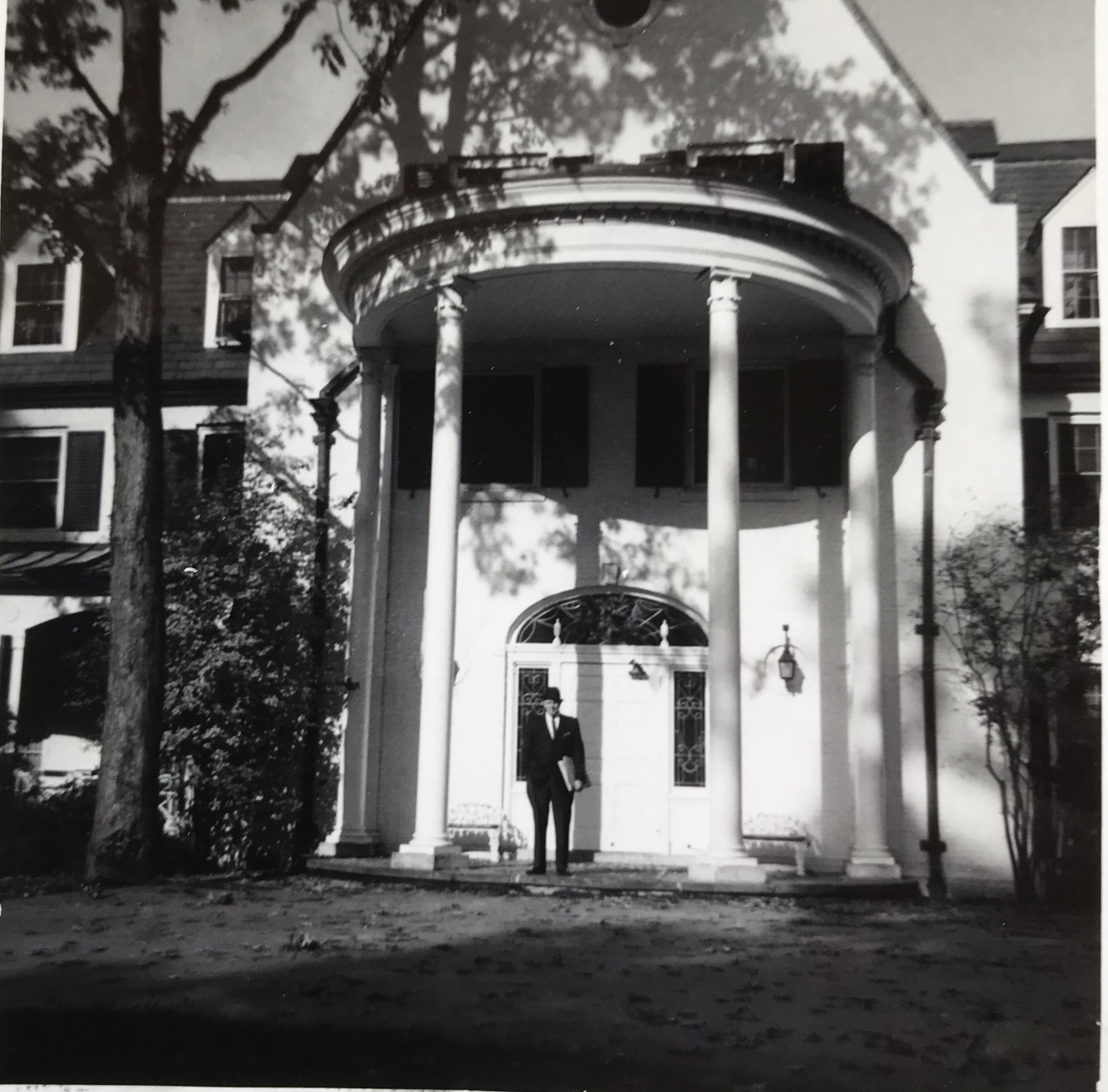 black and white photo of exterior Nittany Lion Inn, courtesy