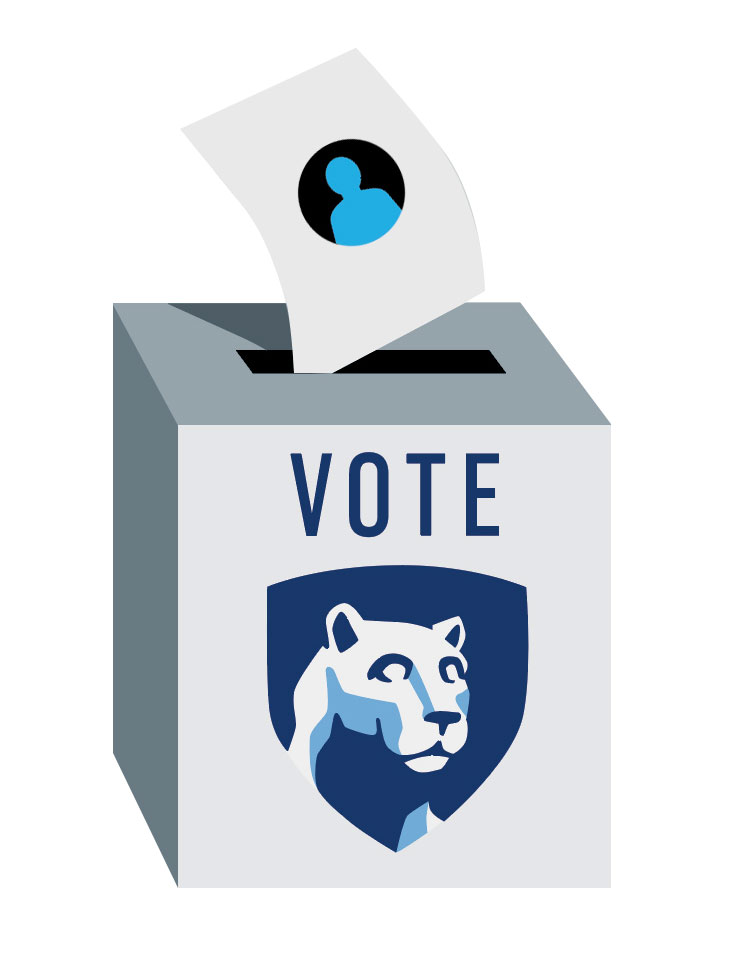 ballot box graphic with Penn State logo