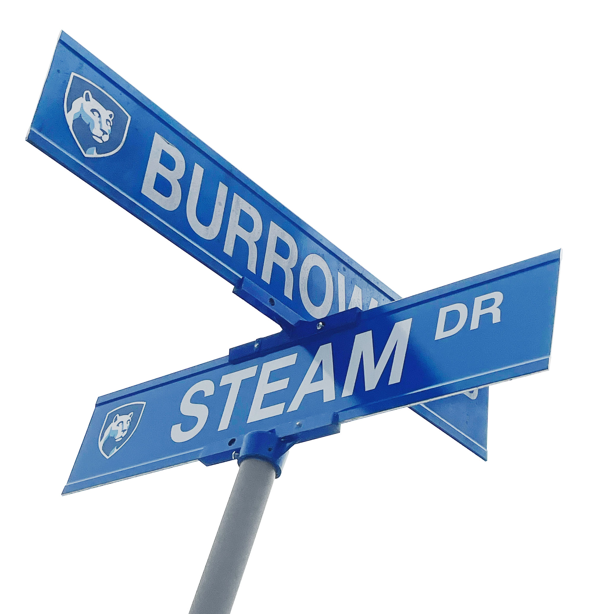 closeup of street signs at University Park, photo by Nick Sloff '92 A&A