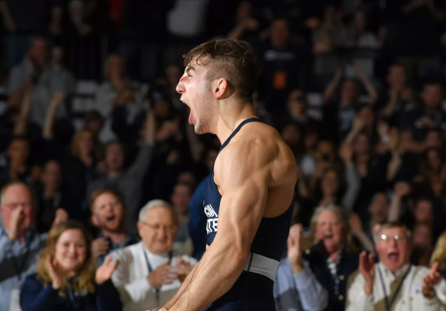 Cassar celebrating after an intense 2018 matchup, photo by Mark Selders/Penn State Athletics