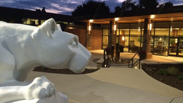 Lion statue on Penn State York campus