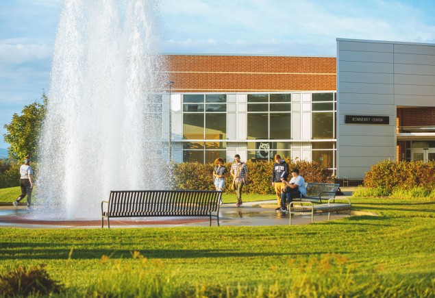 Penn State Fayette campus fountain and community center courtesy