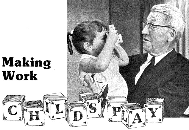 black and white photo of an early Fisher Price ad