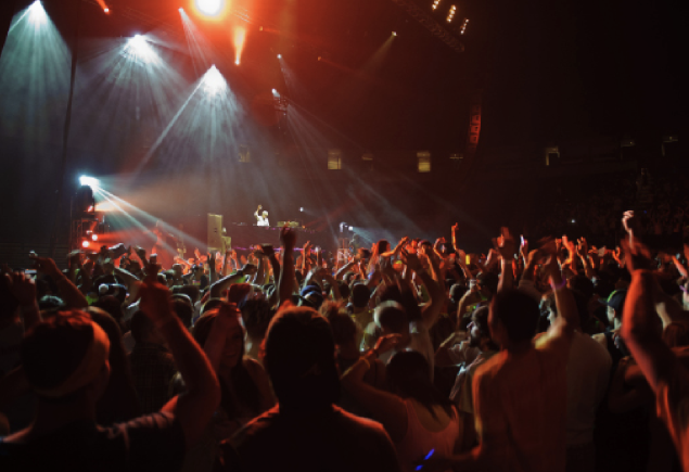 crowd shot during a 2011 Avicii show at the BJC, photo by Mark Selders