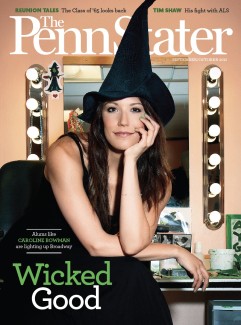 Sept/Oct 2015 issue of Penn Stater Magazine woman wearing a witch hat