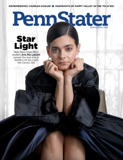 cover of March/April 2024 issue of Penn Stater Magazine featuring Aria Mia Loberti photo by Cardoni