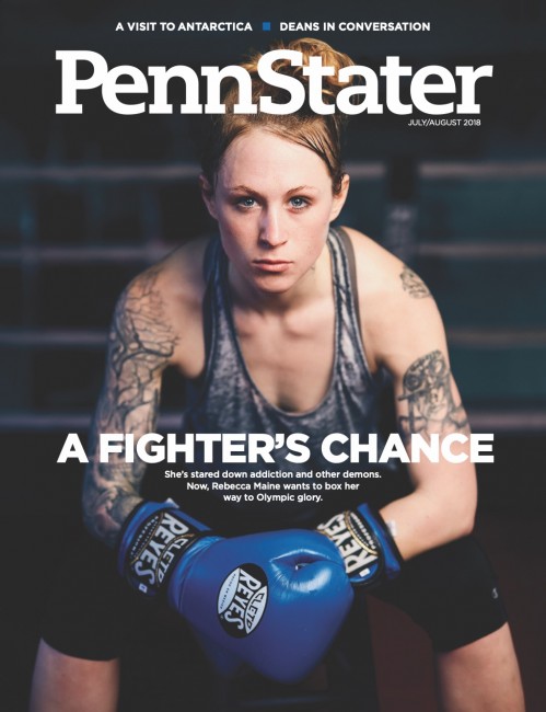 Cover photo Rebecca Maine with boxing gloves 