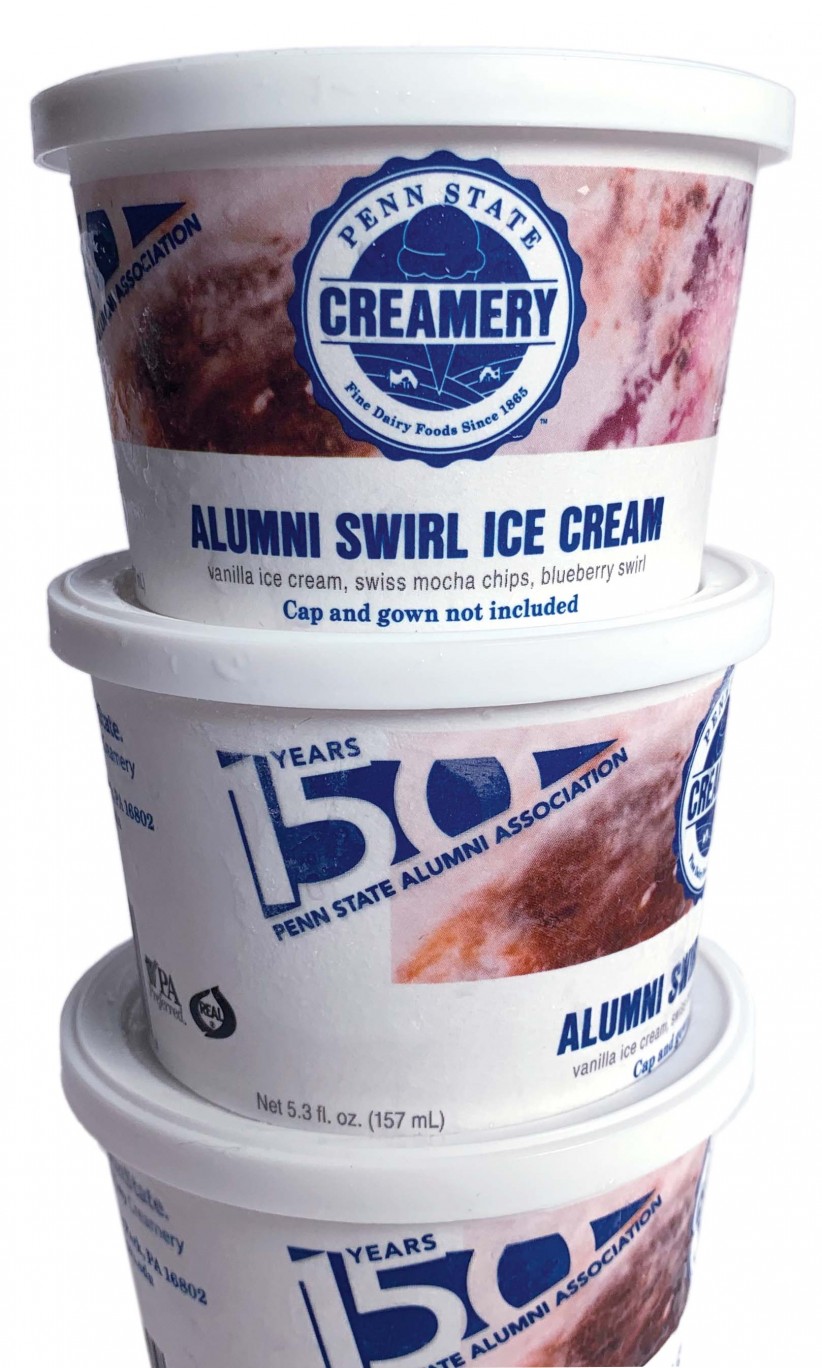 Photo of 150th Alumni Anniversary swirl packaging