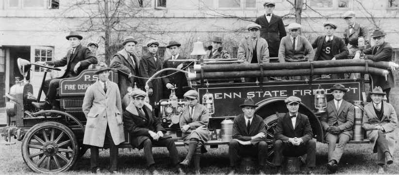 Penn State firemen and fire truck