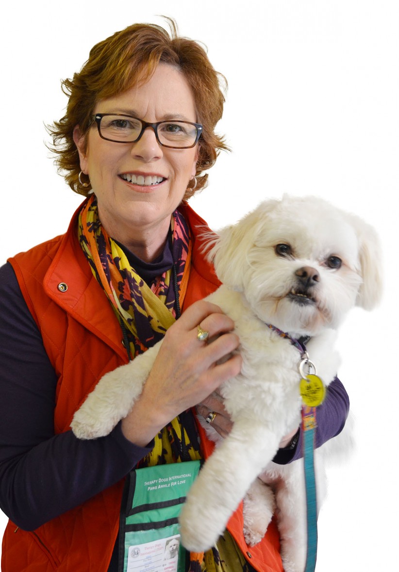 Mary Beth Pinto and her therapy dog, Jessie