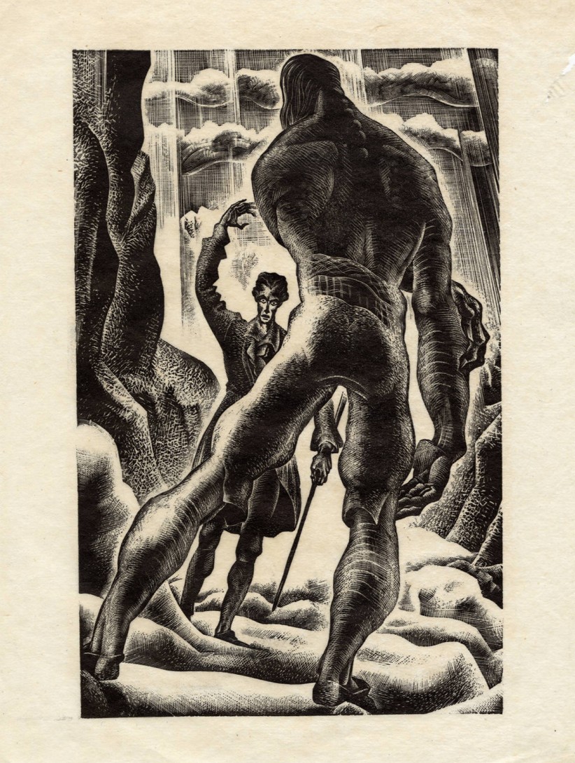 Illustration of Frankenstein novel