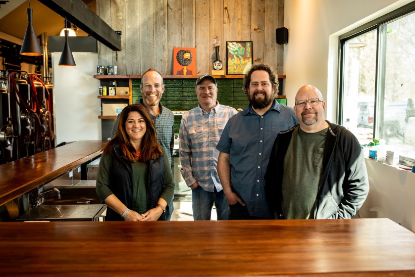 Photo of Boal City Brewing Co. staff in taproom, by Cardoni