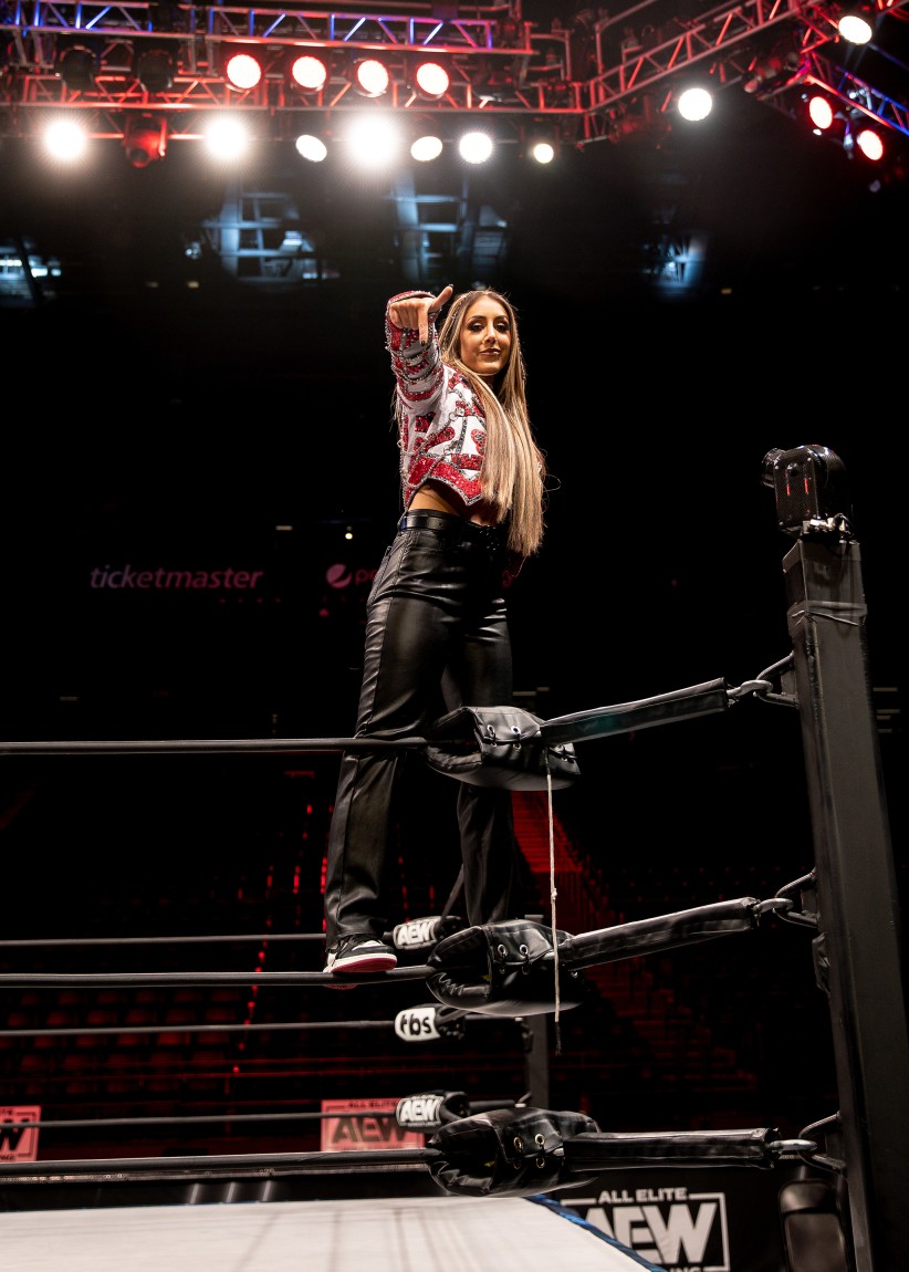 Britt Baker in the ring photo by Cardoni