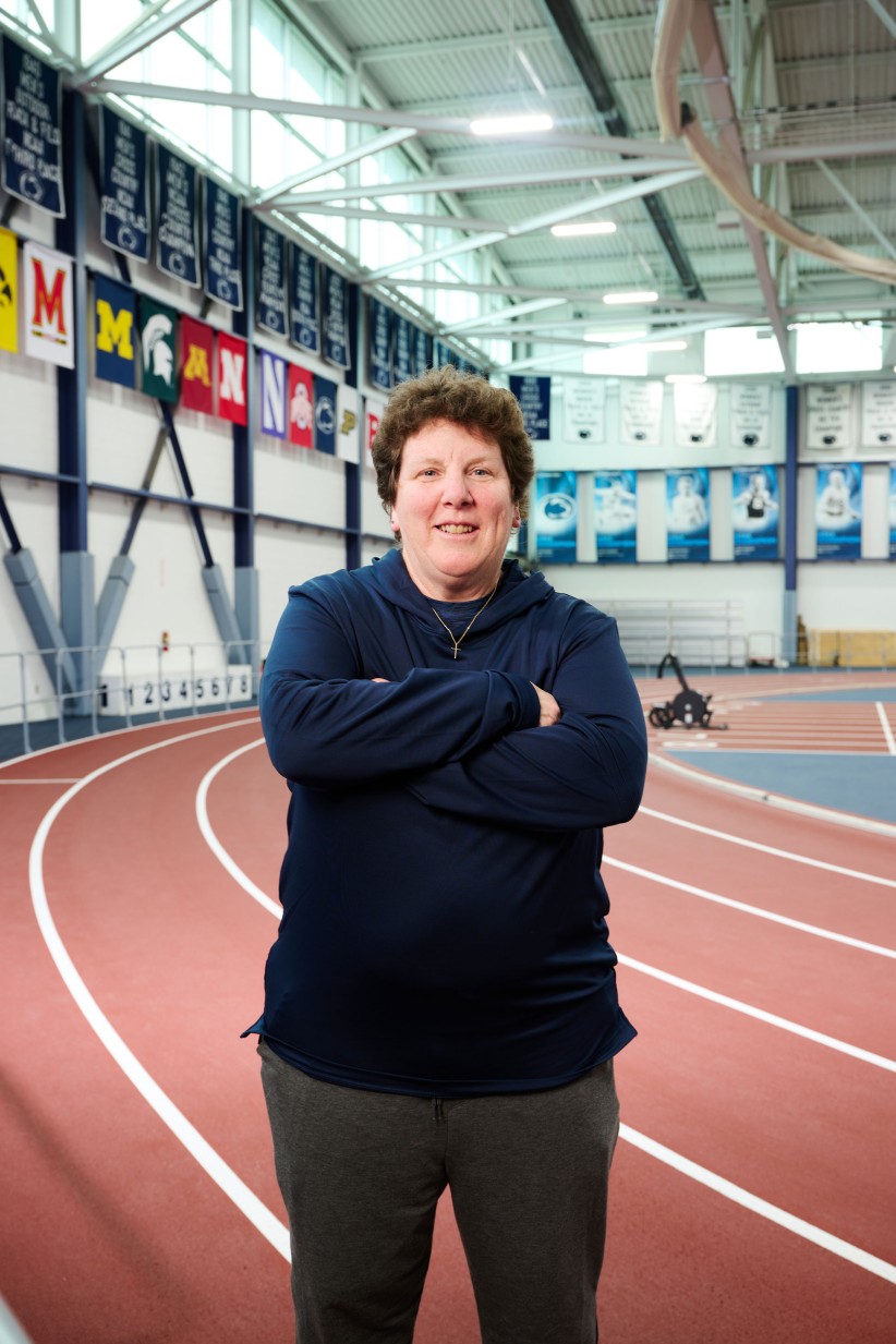 Brenna O’Connor on indoor track photo by Penn State Athletics