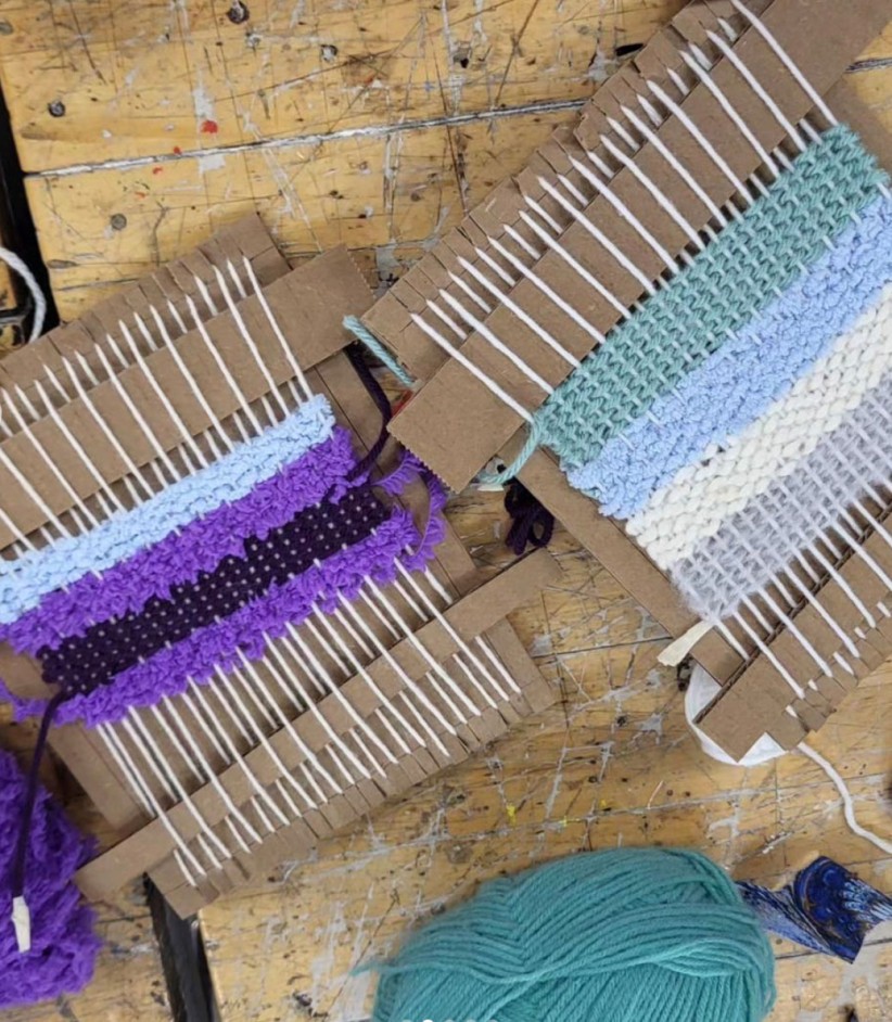 photo of yarn woven on a loom, courtesy