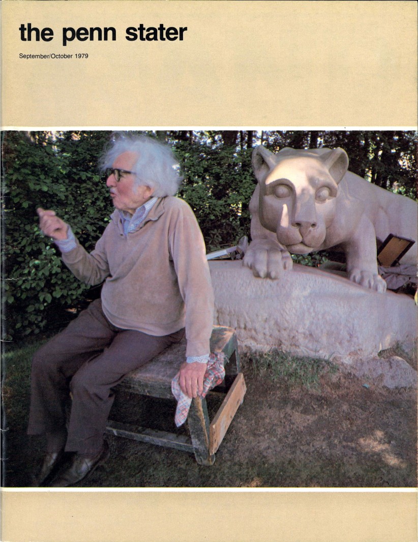 cover of Sept/Oct '79 issue featuring Warneke beside Lion sculpture