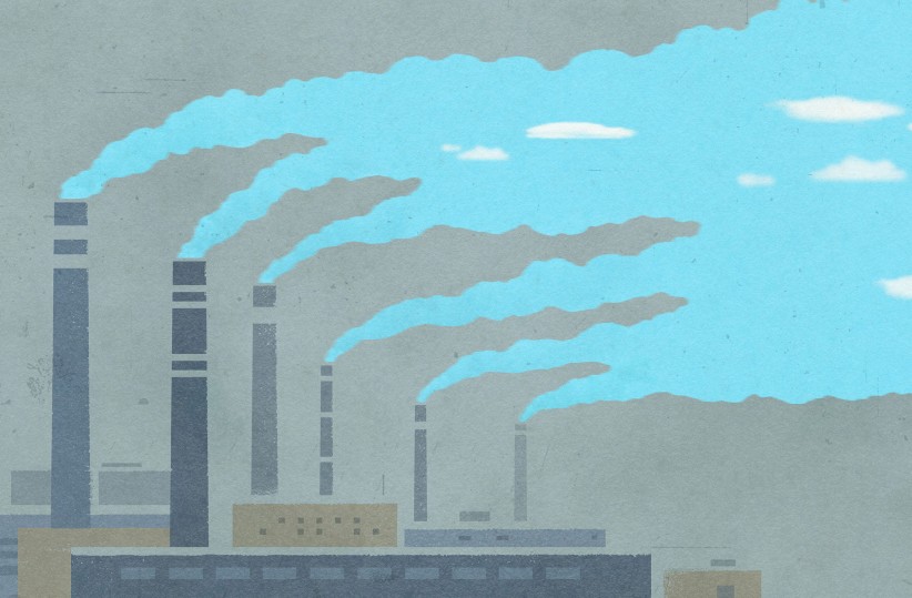 illustration of smoke stacks by Richard Mia