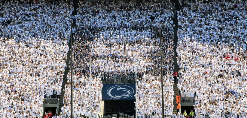 wide shot of S Zone during a home game by Penn State Alumni Association