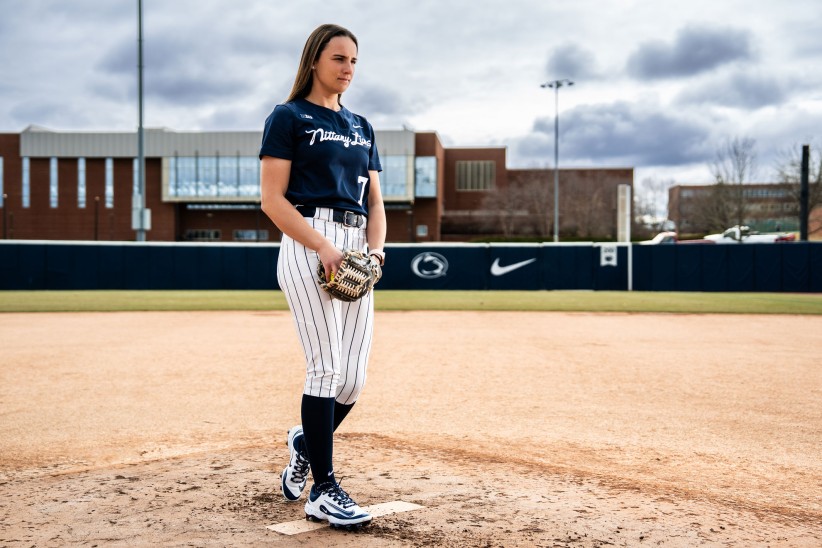 photo of Mandy Volpe on the pitcher's mound by Cardoni