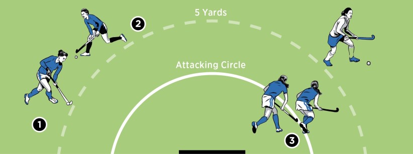 illustration of field hockey players by Joel Kimmel