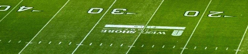 photo of West Shore Home logo on turf at Beaver Stadium by Ryan Jones '95 Com