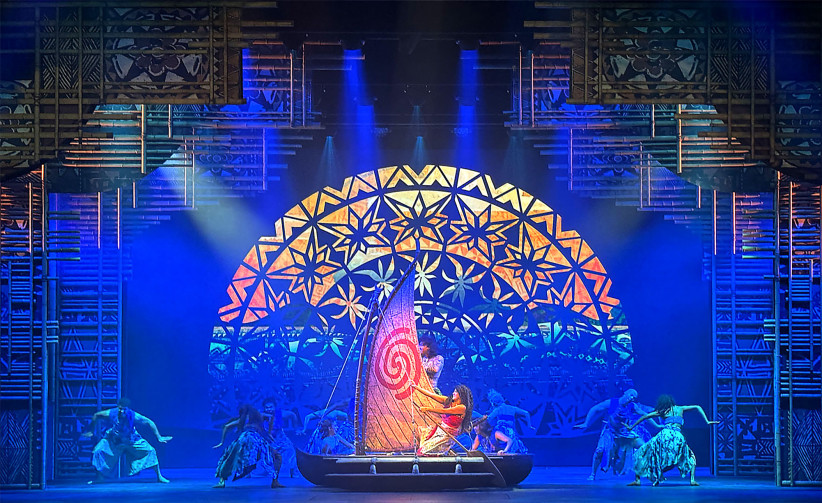 photo of stage set of Disney: The Tale of Moana, courtesy de Leon/Disney Cruise Line