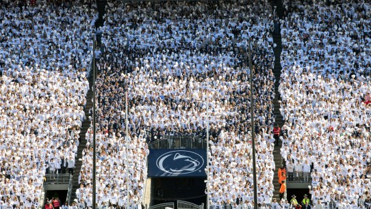 wide shot of S Zone during a home game by Penn State Alumni Association