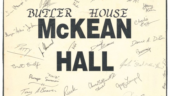 signed Butler House sign from McKean Hall, 1991, courtesy