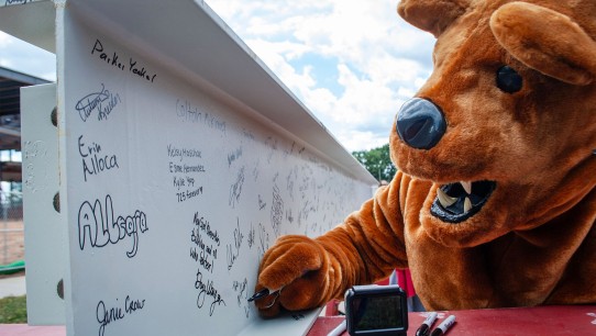 Nittany Lion on signing day at Penn State Harrisburg photo courtesy