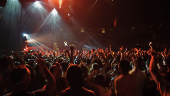 crowd shot during a 2011 Avicii show at the BJC, photo by Mark Selders