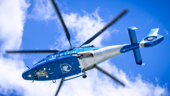 Life Lion Airbus helicopter, photo by Penn State Health