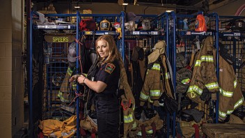 Alexa Tiemann in firehouse