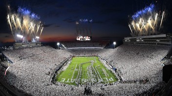 Fireworks over White Out in Beaver Stadium
