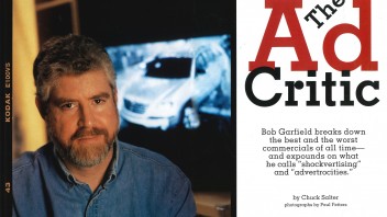 opening spread of The Ad Critic from March/April 2003 issue of Penn Stater, courtesy Penn Stater Archives