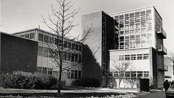 black and white photo of Fenske Laboratory, Penn State Archives