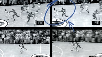 screen shot of photo collage from Penn State v. Indiana game feb 1993, photo by Penn State Athletics