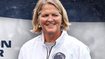 Lisa Bervinchak Love in white Penn State pullover by Penn State Athletics