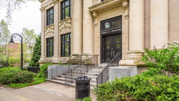 photo of the front of Carnegie Building by Nick Sloff '92 A&A
