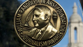 closeup of Hearst medal, photo by John Beale / Penn State