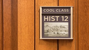 classroom sign that says Cool Class HIST 12