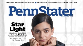 cover of March/April 2024 issue of Penn Stater Magazine featuring Aria Mia Loberti photo by Gregg Segal