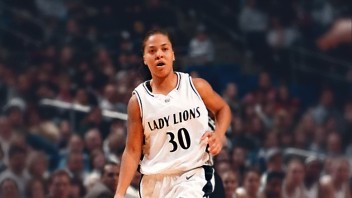 Helen Darling in the basketball court, photo by Penn State Athletics